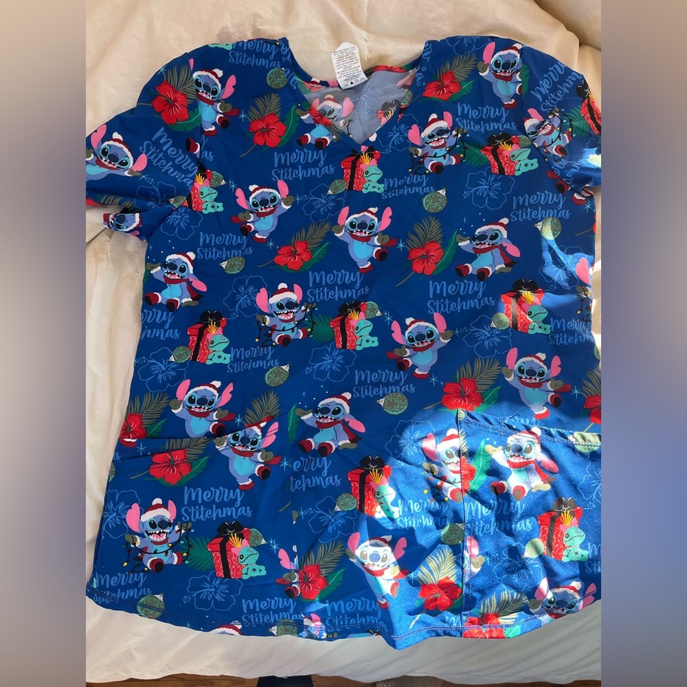 Lilo and Stitch Scrub top Christmas